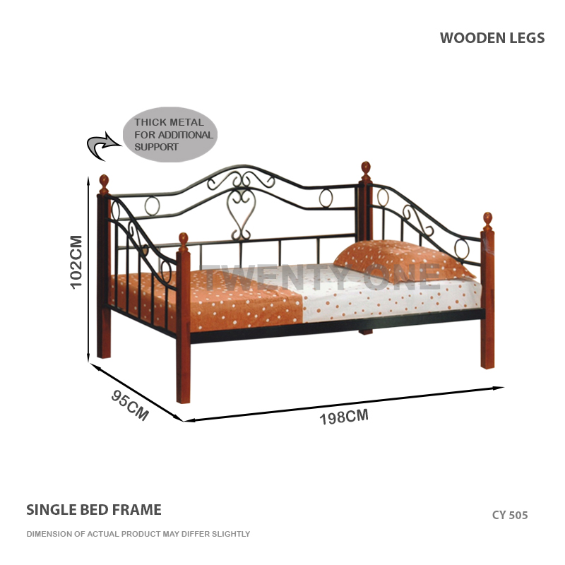 CY 505 METAL DAY BED FRAME SINGLE 1 B copy